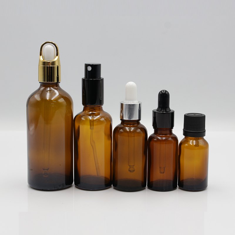 cosmetic glass bottle Colorful Customized Empty 50ml Cosmetic Oil Glass Bottle with Screw Cap Dropper for Skin Care Packaging