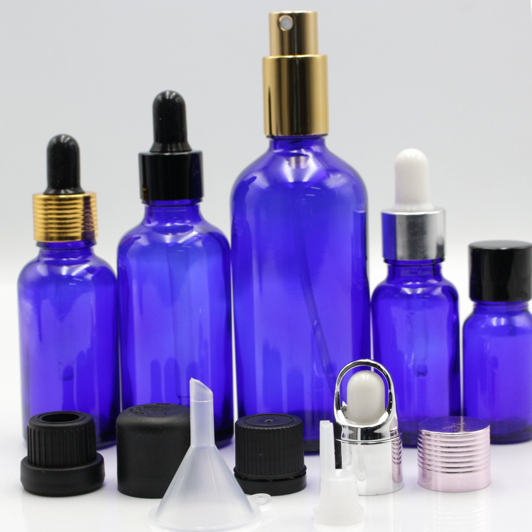 cosmetic glass bottle Colorful Customized Empty 50ml Cosmetic Oil Glass Bottle with Screw Cap Dropper for Skin Care Packaging