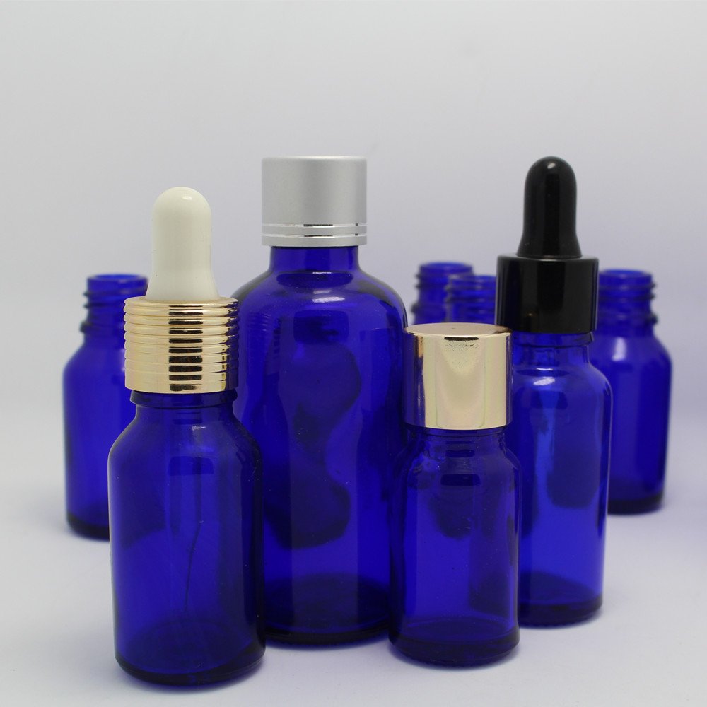 cosmetic glass bottle Colorful Customized Empty 50ml Cosmetic Oil Glass Bottle with Screw Cap Dropper for Skin Care Packaging