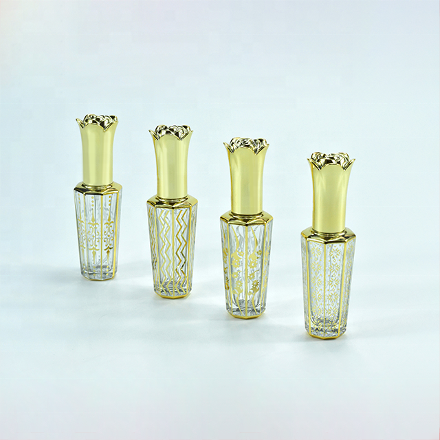 Mini Thin Glass Bottle Perfume 5ml 10ml 15ml 20ml Perfume Bottle With Flower Cap