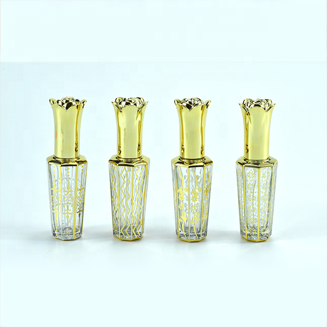Mini Thin Glass Bottle Perfume 5ml 10ml 15ml 20ml Perfume Bottle With Flower Cap