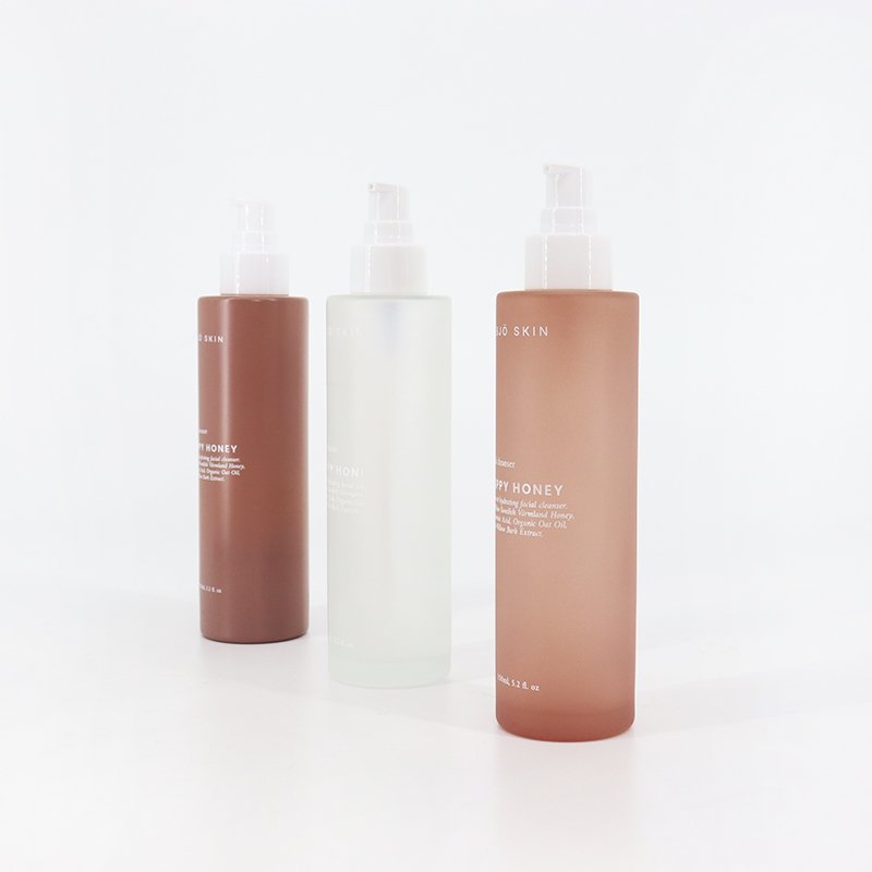 Oem Environmentally Cosmetic Packaging 80ml 100ml 150ml Glass Spray Pump Bottle Skincare Lotion Pump Glass Bottle With Gold Pump