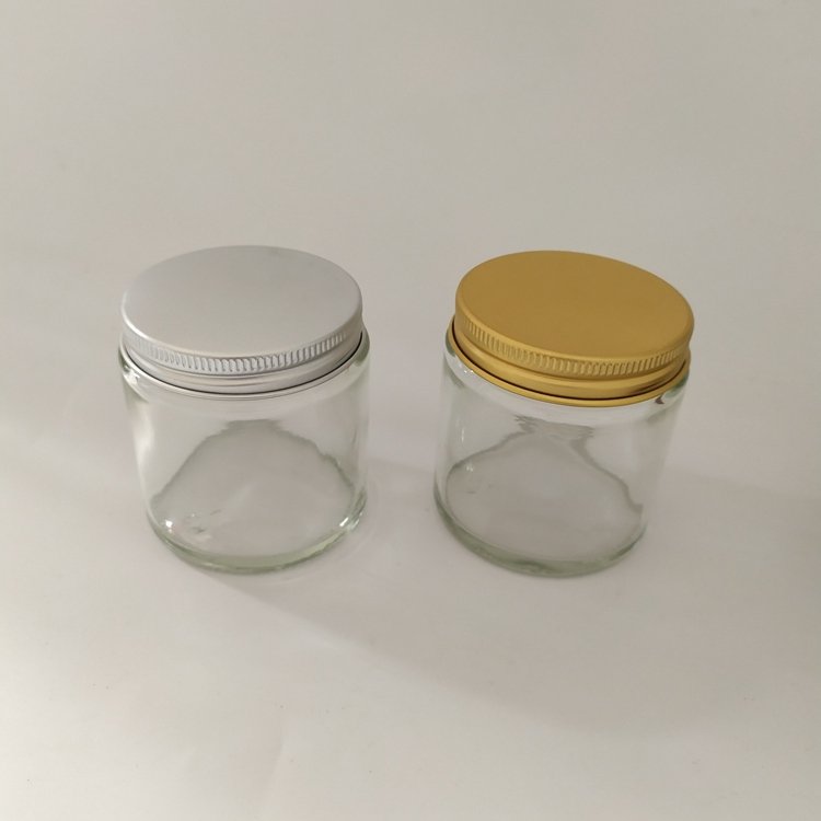 100ml 4 Oz. Empty Amber Glass Round Jars Bottles with golden Lids for Salves Creams Ointments Candles