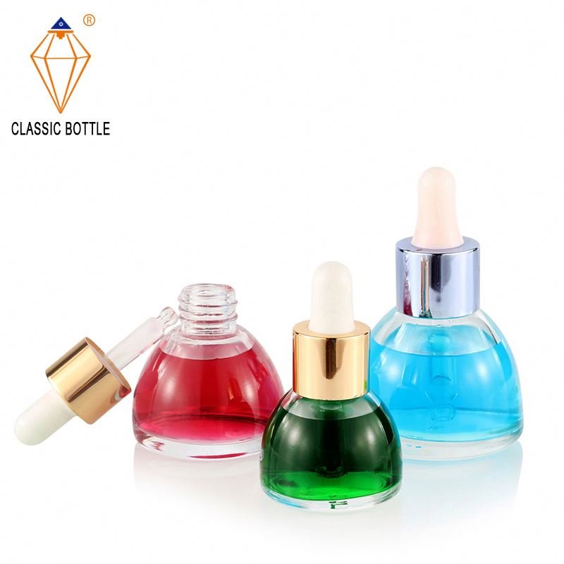 Exquisite appearance thick bottom semicircle 15ml 20ml 30ml white dropper essence glass bottle