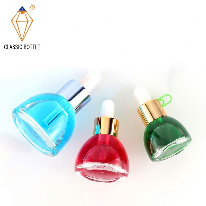 Exquisite appearance thick bottom semicircle 15ml 20ml 30ml white dropper essence glass bottle