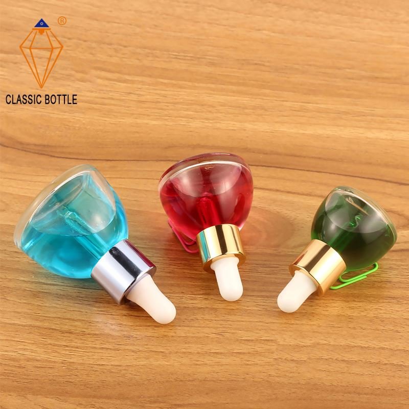 Exquisite appearance thick bottom semicircle 15ml 20ml 30ml white dropper essence glass bottle