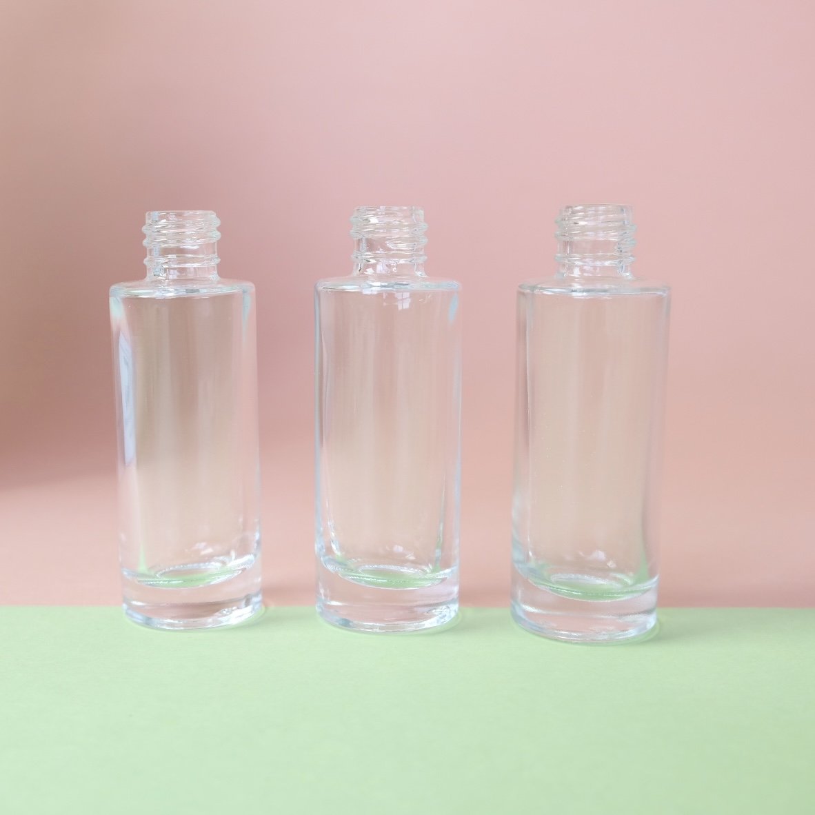 18/415 Neck Size Taller Glass Bottle 30ml 50ml 100ml with Serum Pump for Lotion