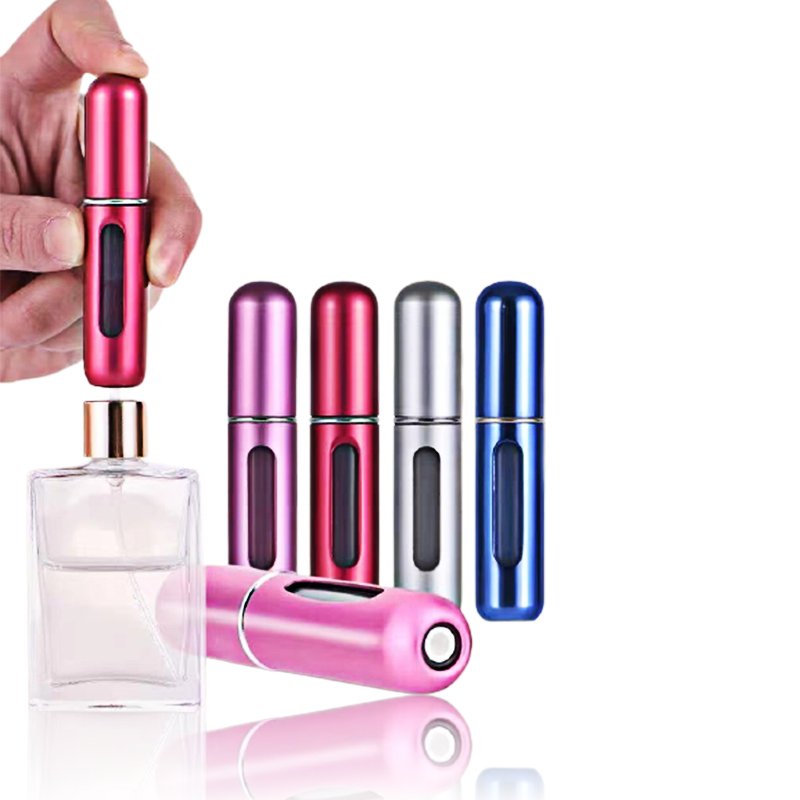 Popular 5ml 8ml mixed colors portable spray bottles aluminum shell perfume spray Bottles refillable atomizer