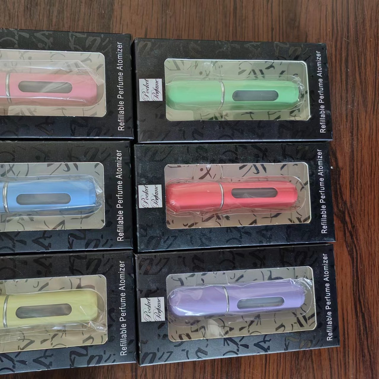 Popular 5ml 8ml mixed colors portable spray bottles aluminum shell perfume spray Bottles refillable atomizer