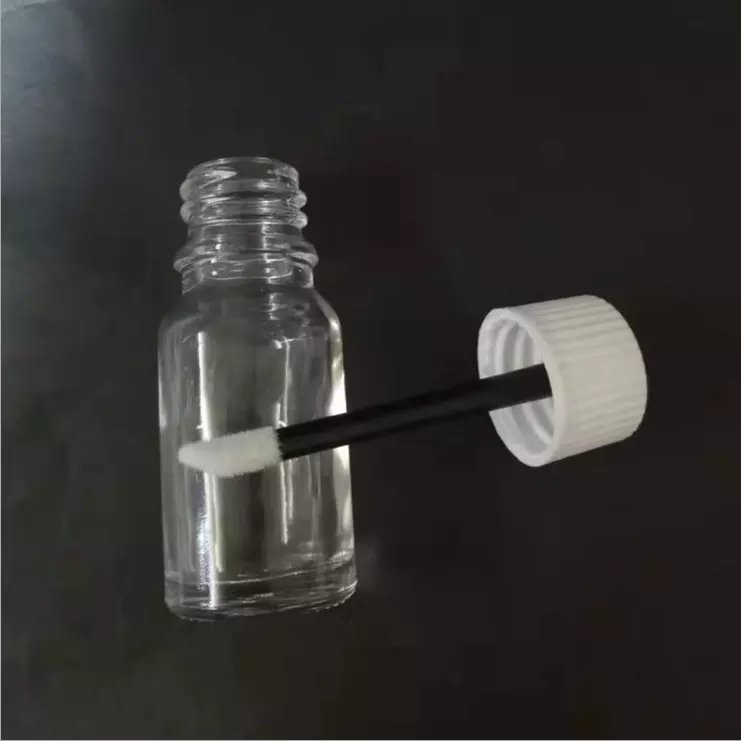 10ml Transparent Frosted Glass Lip Gloss Bottle Liquid Blush Eye Shadow Bottle With 18/410 Brush Cap