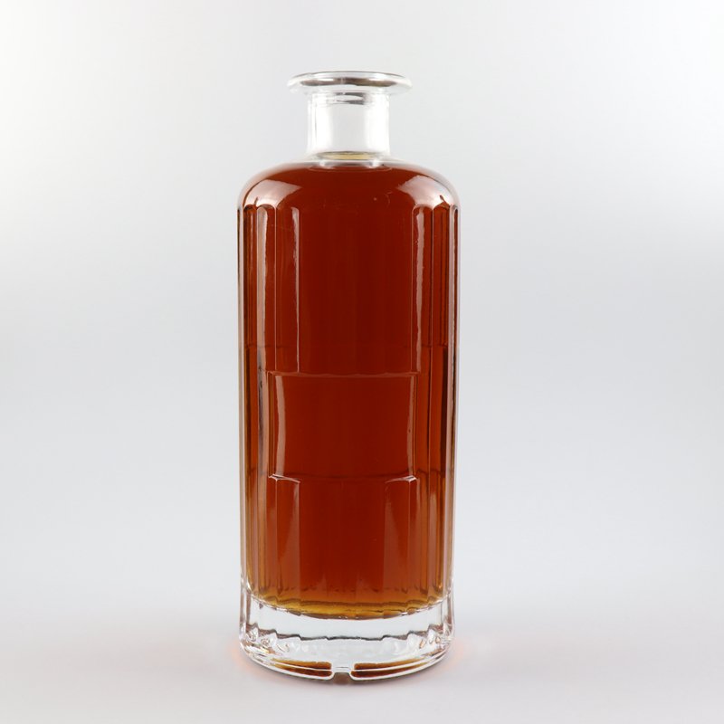 new fancy beautiful light unique shaped empty liquor glass bottle with golden lid