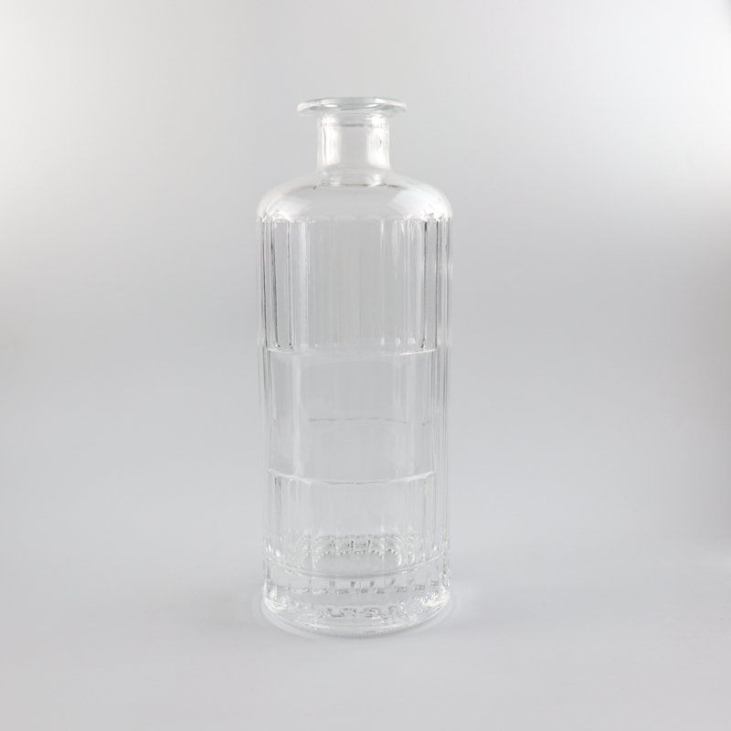new fancy beautiful light unique shaped empty liquor glass bottle with golden lid