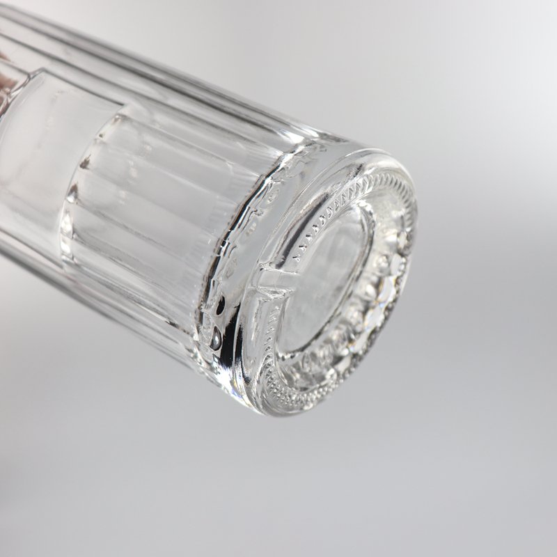 new fancy beautiful light unique shaped empty liquor glass bottle with golden lid