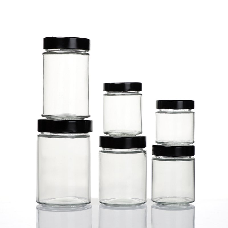 Hot Sale 250ML 350ML 500ML Round Glass Bottles Food Canning Glass Jar with Lids Mason Glass Canning Jar With Silver Lids