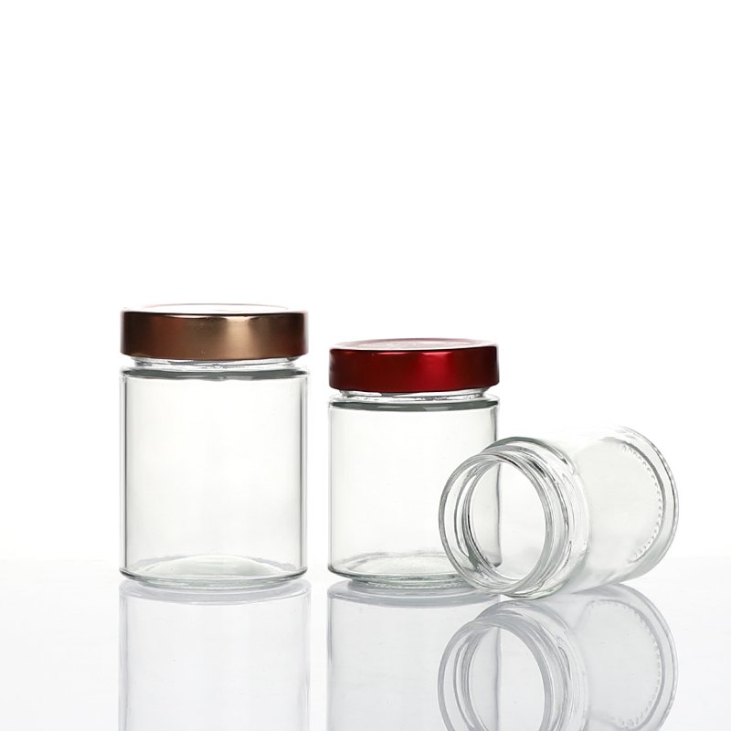 Hot Sale 250ML 350ML 500ML Round Glass Bottles Food Canning Glass Jar with Lids Mason Glass Canning Jar With Silver Lids