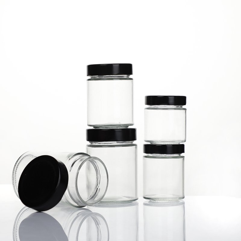 Hot Sale 250ML 350ML 500ML Round Glass Bottles Food Canning Glass Jar with Lids Mason Glass Canning Jar With Silver Lids