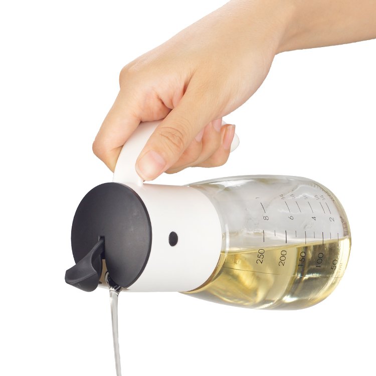 BBQ Essential Kitchenware 300ml PP Top Gravity Cooking Oil Bottle Olive Oil Dispenser Oil vinegar bottle With Glass Jar