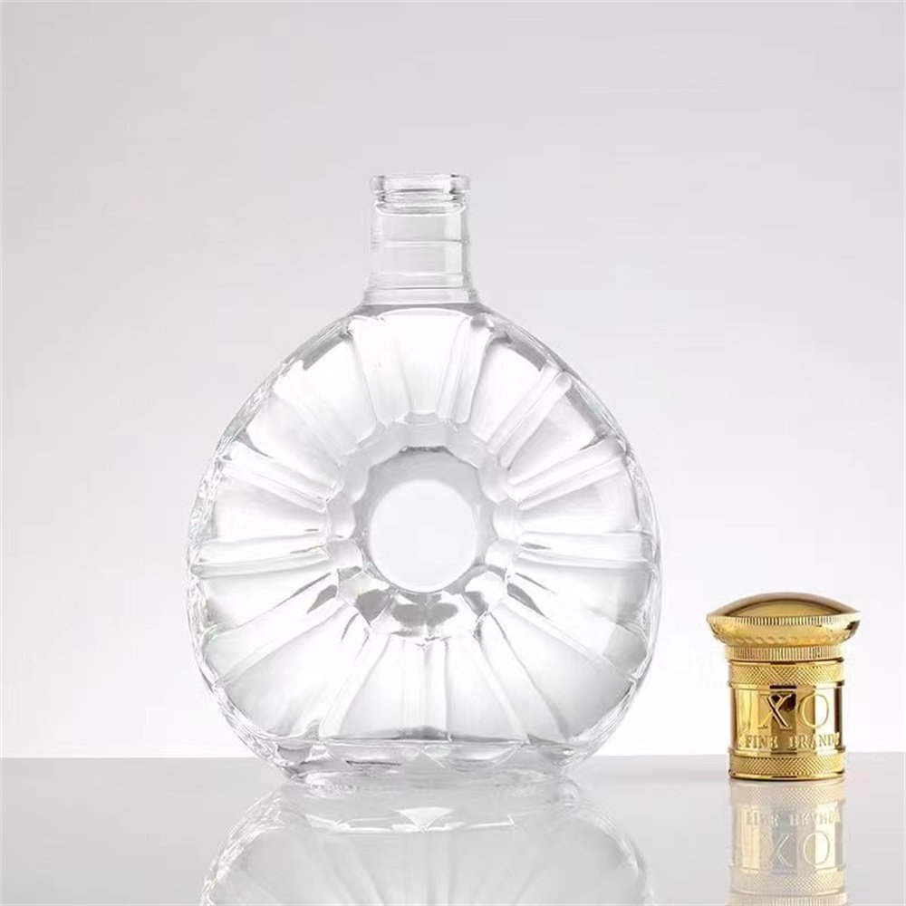 Fancy Liquor Glass Bottle Whiskey Bourbon Gin Liquor Glass Bottle With Custom 500ml 750Ml