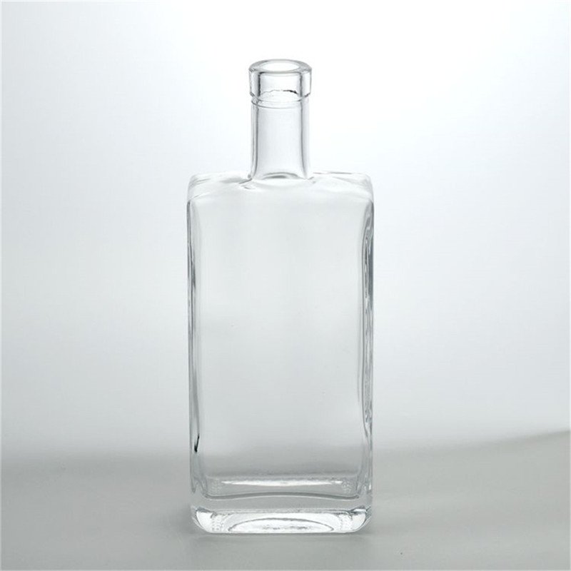 Premium custom design China factory wholesale square 500ml 700ml 1 liter tequila vodka whisky gin glass bottle