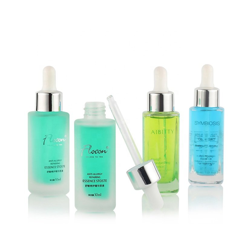 China Wholesale Custom Made Cosmetic Packaging Skin Care Serum Glass Bottle Dropper 30Ml