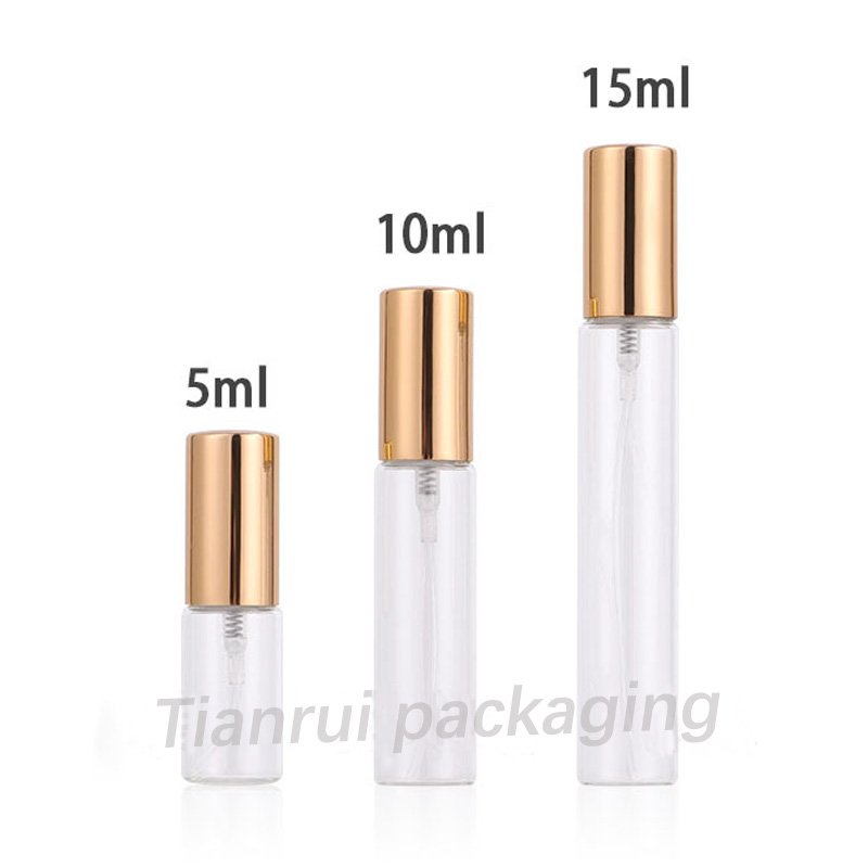 Wholesale Clear Round Shape 5ml 10ml 15ml Mini Perfume Slim Bottles Empty Glass Perfume Spray Bottle