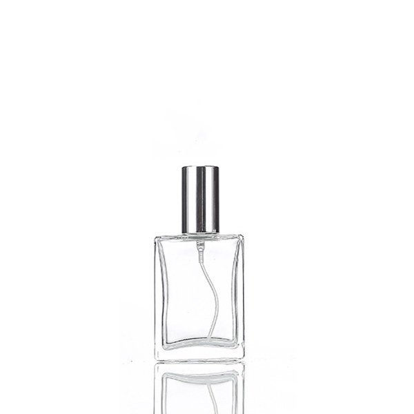 Homay luxury empty 30ml/50ml/100ml flat clear rectangle perfume glass bottle