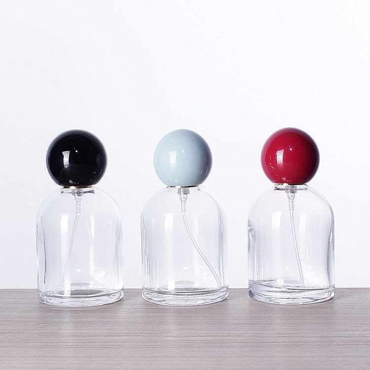 Wholesale 30ml 50ml 100ml Clear Glass Perfume Divided Bottle Spray Bottle Empty Perfume Bottle with Round Ball Cap