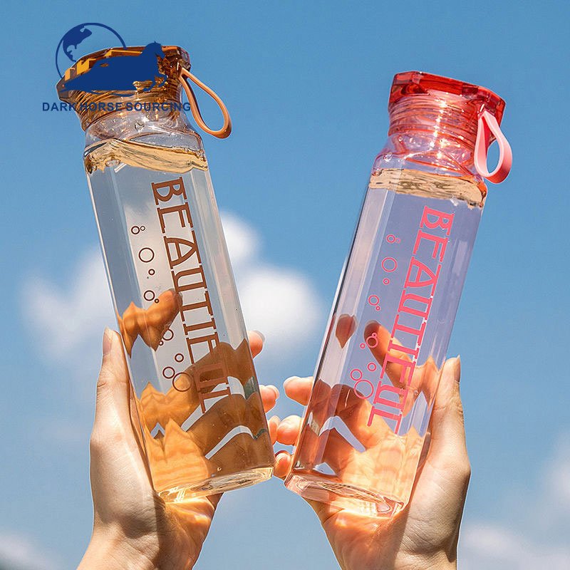 Custom 500 ml Creative Crystal Water Bottle Glass Direct Drinking Glass Water Cup Bottles for couple