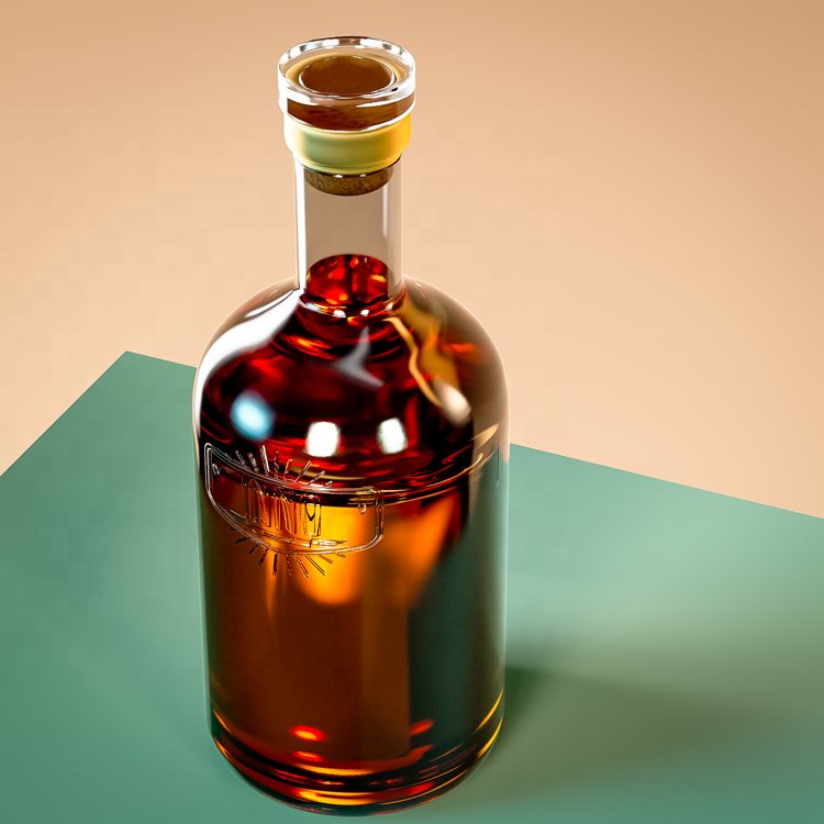 750ml 700ml 500ml Custom Empty Glass Bottle with Stopper Screw Cap Cork for Gin Vodka Whisky Tequila Liquor Alcohol Spirits