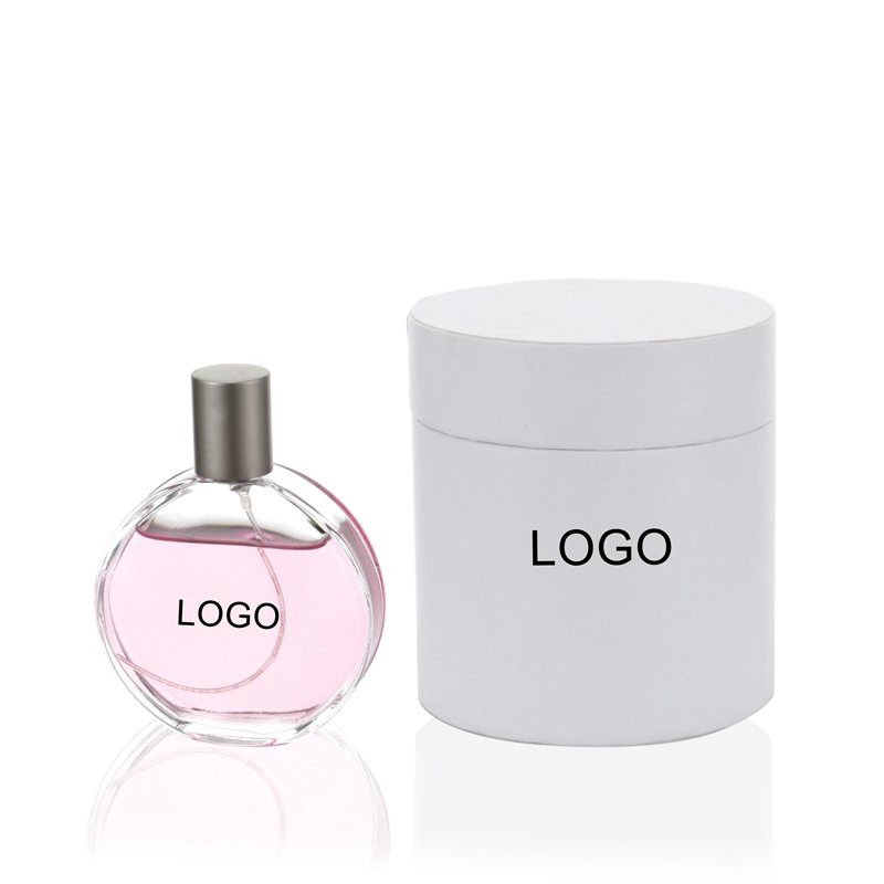 New Flat Round Thickened Glass Spray Bottle Crystal White Transparent Glass Perfume Bottle Cosmetics Empty Bottle