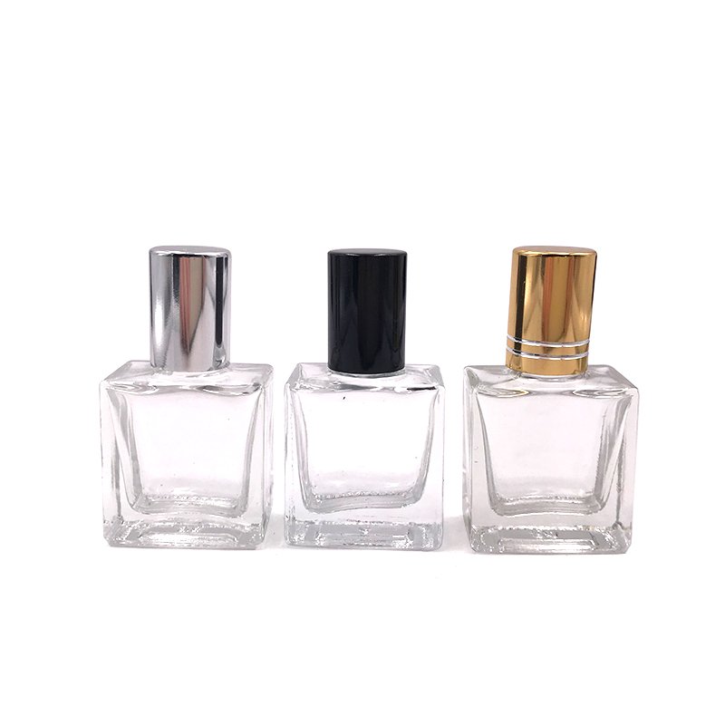 Popular empty clear flat square rectangle Cosmetic 5ml 10ml 15ml 30ml 50ml 100ml Glass roller essential oil Bottle