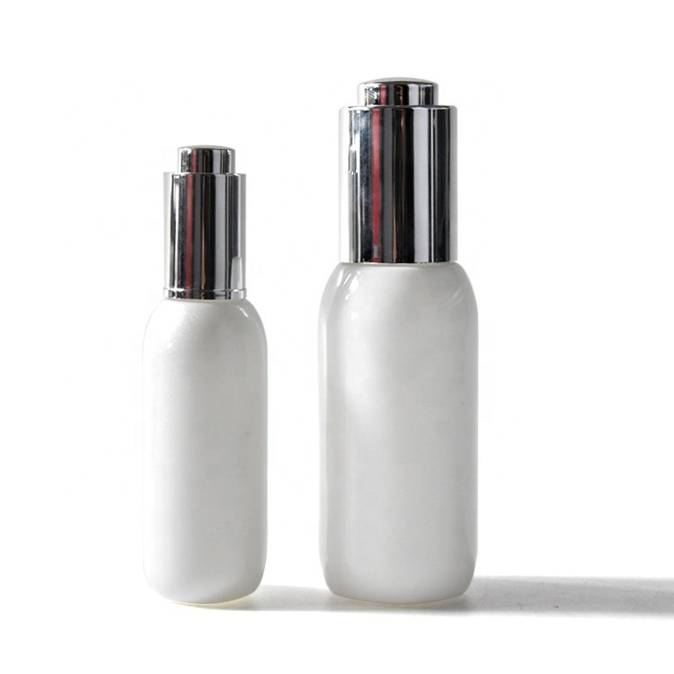 Luxury white pressure pump plastic dropper cap for glass bottles 10ml 15ml hot style low piece essential oil bottle
