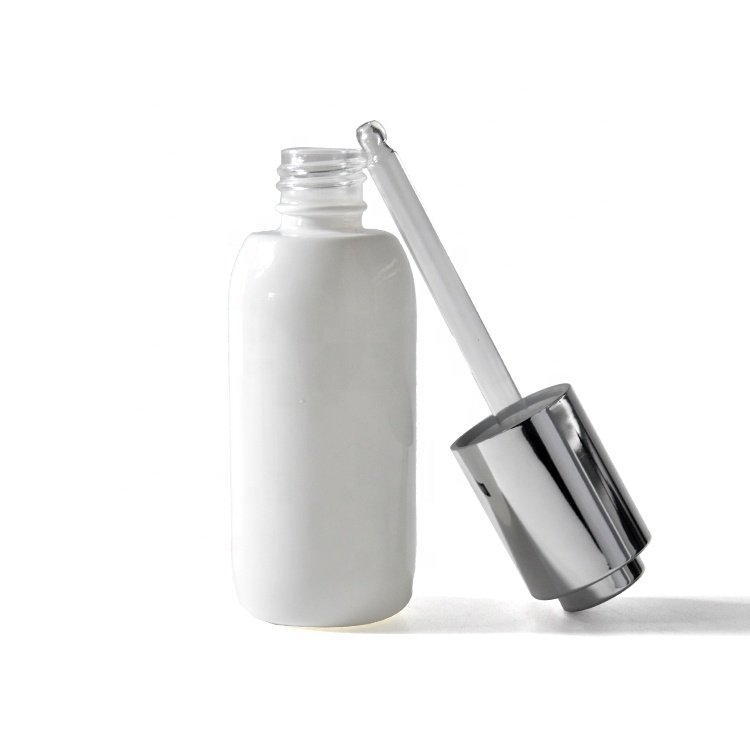 Luxury white pressure pump plastic dropper cap for glass bottles 10ml 15ml hot style low piece essential oil bottle