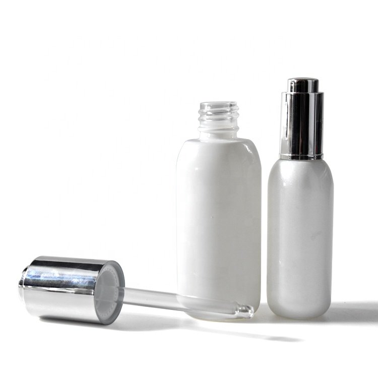 Luxury white pressure pump plastic dropper cap for glass bottles 10ml 15ml hot style low piece essential oil bottle