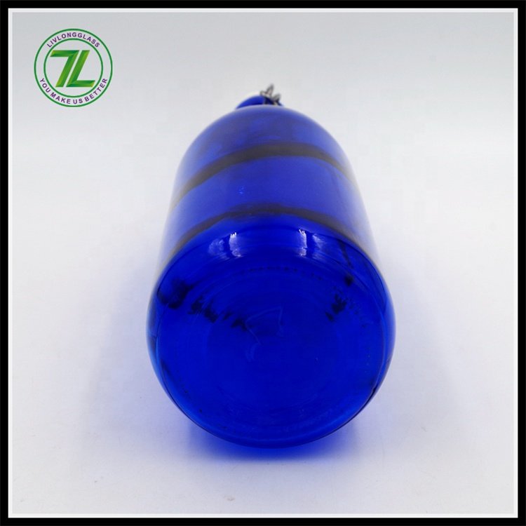 Hot sale 32oz cobalt blue round glass bottle aerated water glass bottle with clip top for beer liquor juice beverage