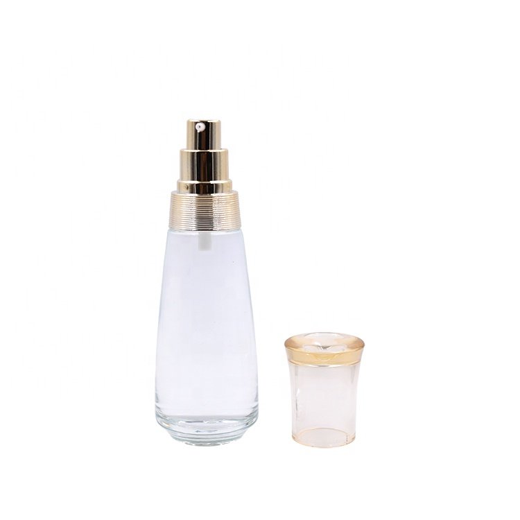 New Design Manufacturer Directory Glass Bottle With Lotion Pump Luxury Bottle Cap For Cosmetic 50ml 100ml 120ml