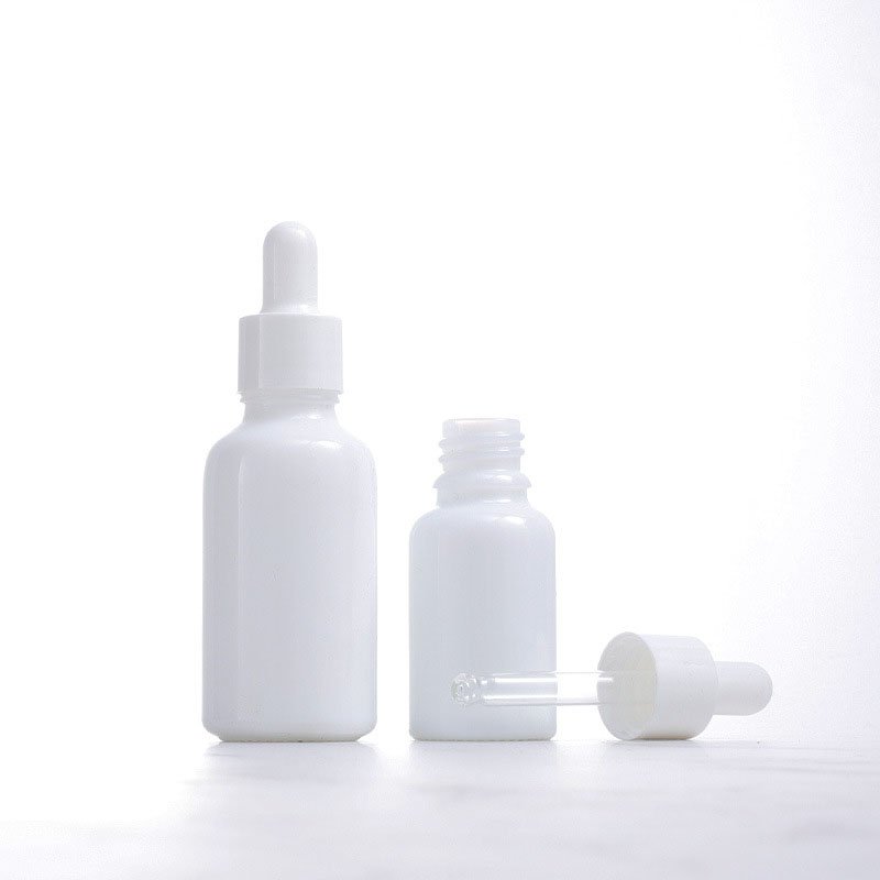 10ml 15ml 30ml Opal White Porcelain Unique Dropper Bottle Box Packaging 50ml 100ml Glass Cosmetic Serum Essential Oil Bottle