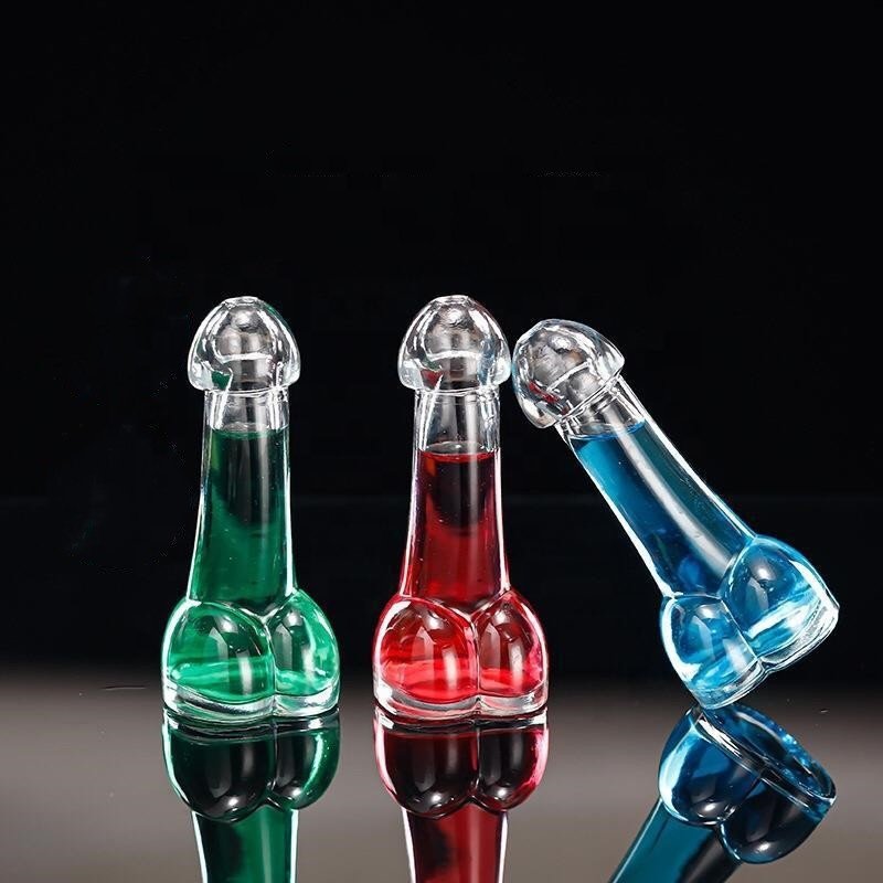hot sale creative funny creative penis shape glass bottle dick cocktail for drinking night bar pub party