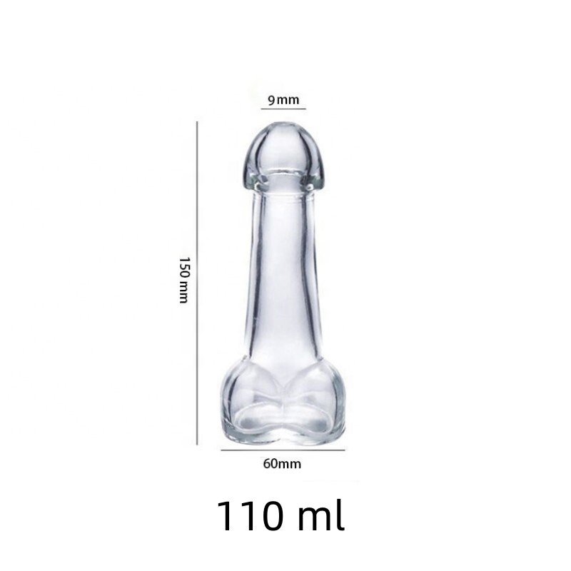 hot sale creative funny creative penis shape glass bottle dick cocktail for drinking night bar pub party