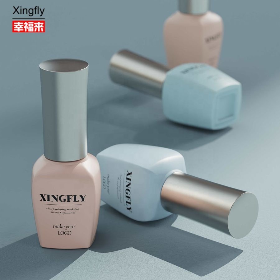 Wholesale custom design empty 14ml gel nail polish glass bottle for nail polish with cap and brush