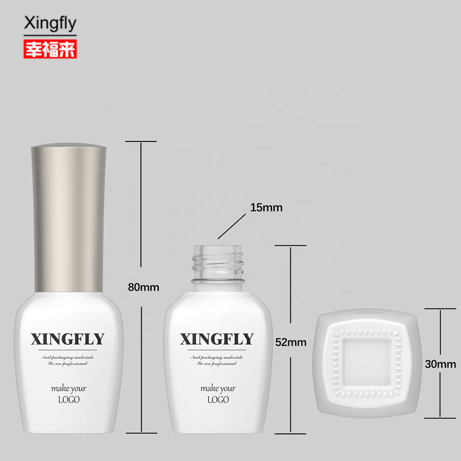 Wholesale custom design empty 14ml gel nail polish glass bottle for nail polish with cap and brush