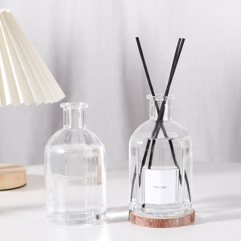 Home decoration 250ml new trend luxury reed diffuser bottle glass empty with cork top