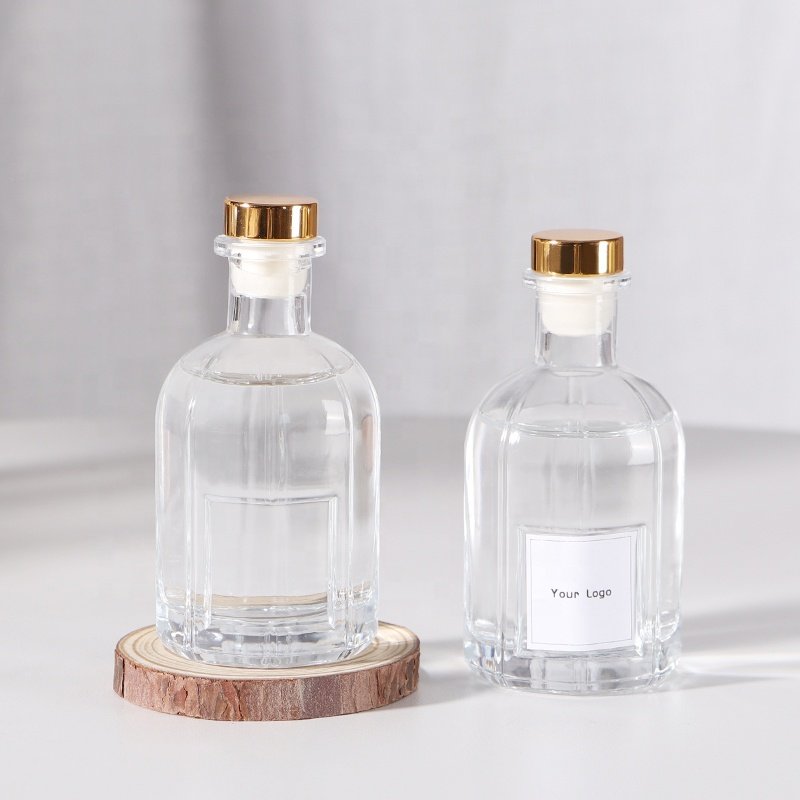 Home decoration 250ml new trend luxury reed diffuser bottle glass empty with cork top