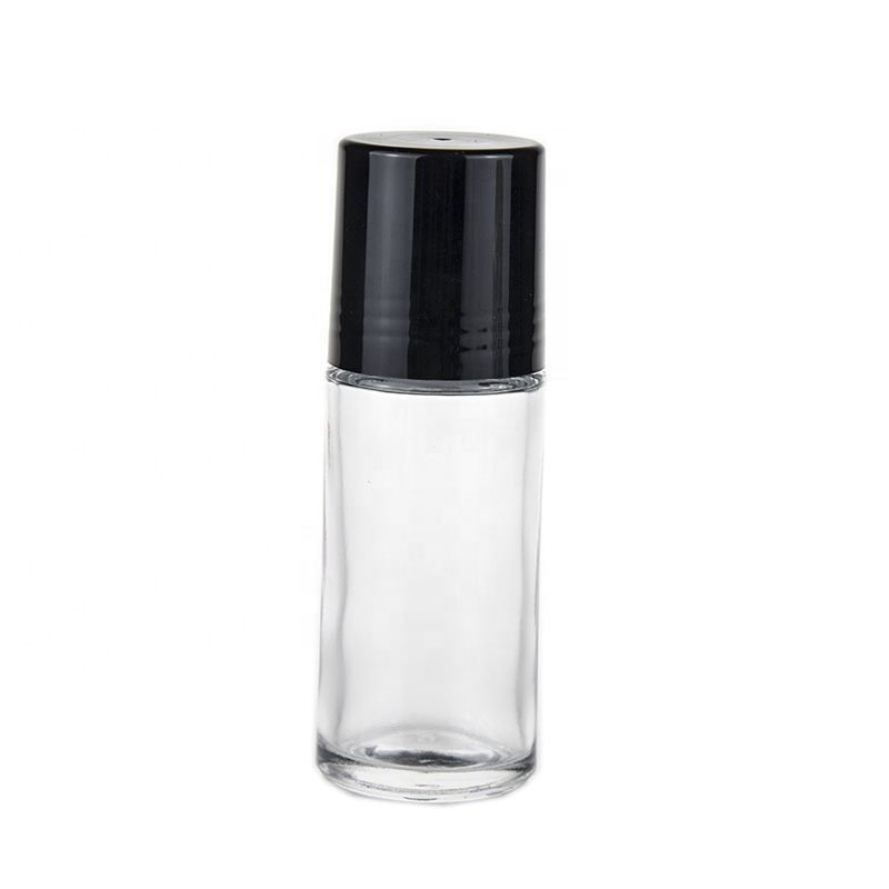 30ml 50ml Cylinder Roll On Deodorant Container arabic essential oil Glass roller ball Bottle