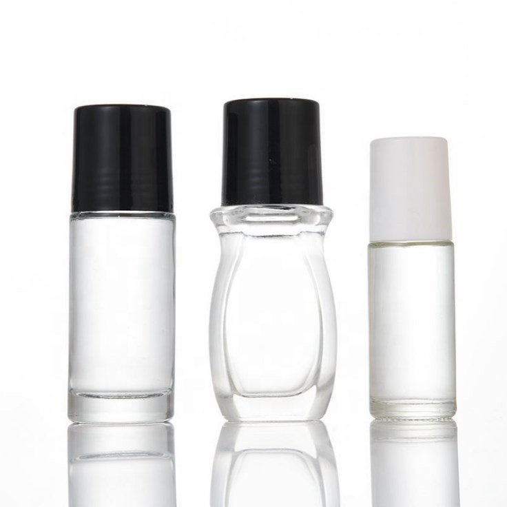 30ml 50ml Cylinder Roll On Deodorant Container arabic essential oil Glass roller ball Bottle