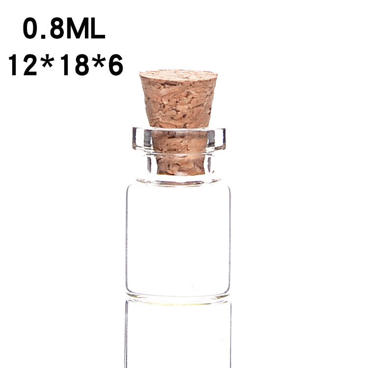 MiNi small glass Wishing Bottles with eye hook cork 2ml empty glass vial small Message Bottle with cork, drifting vial