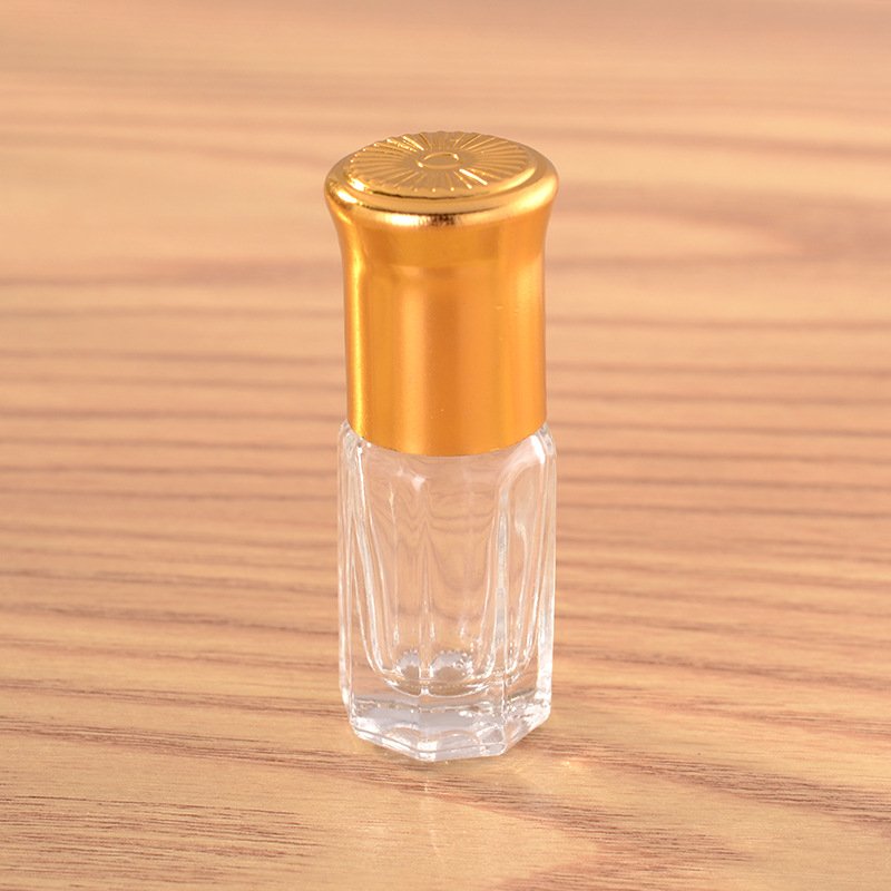 High end 3ml 6ml 12ml empty essential oil roll on glass vial bottle with gold lids