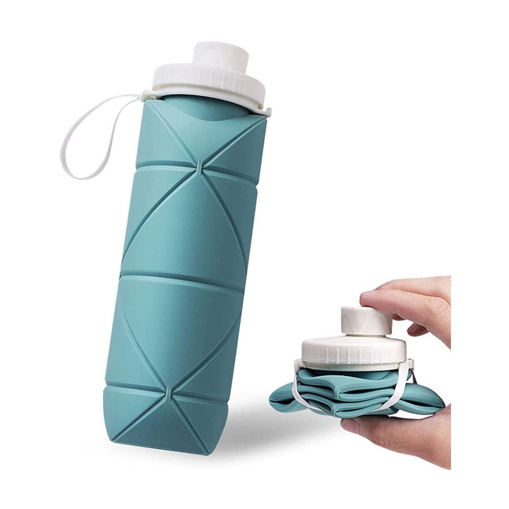 Folding Water Cup Outdoor Sports Portable Mini Silicone Unisex Foldable Water Bottle Silicone General Glass Bottle with Silicone