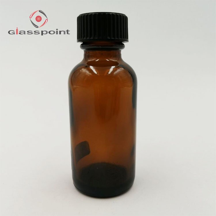 4oz amber boston glass bottle with sprayer pump