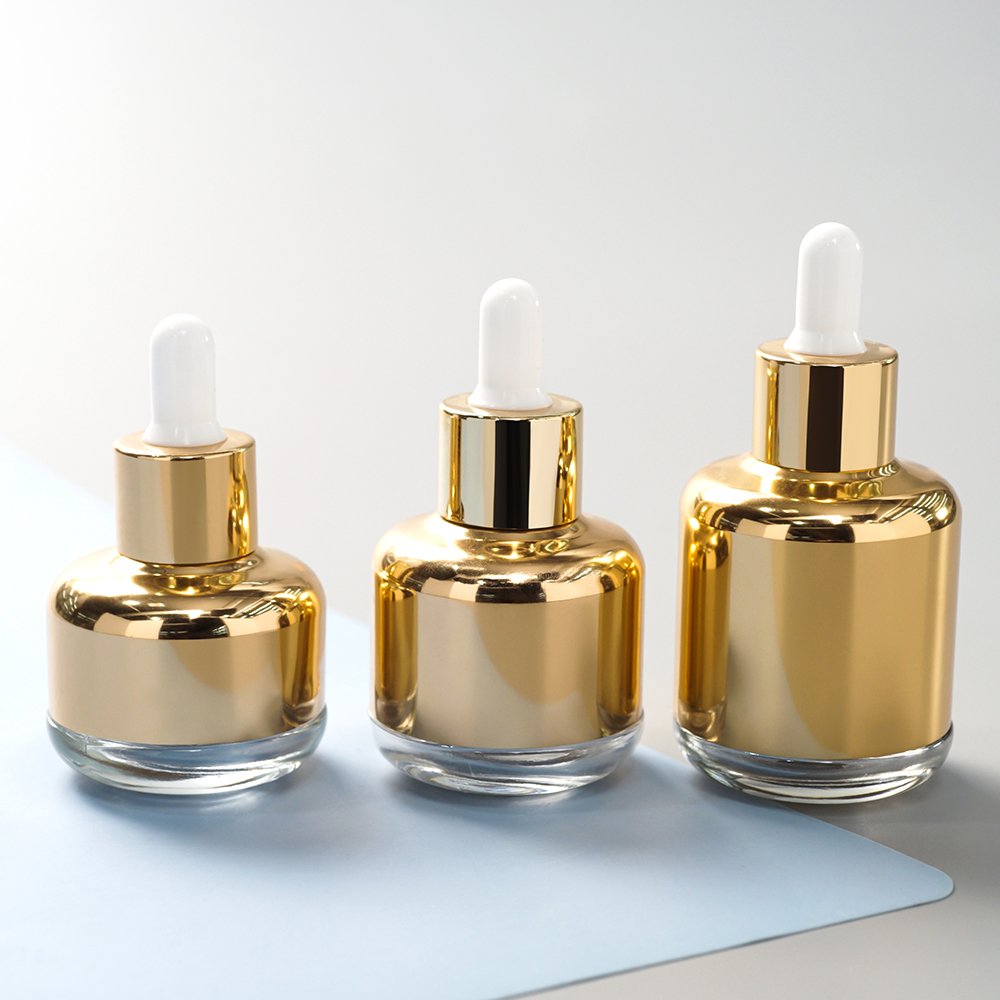 Modern novel design 30ml glass dropper bottle 50ml dropper vial 40ml cosmetics glass bottle